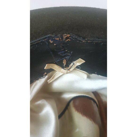 Vintage Lee Ambassador Lee Fur Felt Hat Beaver Finish Dark Green Size 7 - Picture 12 of 12